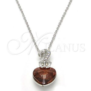 White Gold Filled Necklace — Pendant Necklace Heart Design with and Aurore Boreale — main product view — SKU 113493 | Oro Laminado Blanco collar — Pendant Necklace corazón diseño with and Aurore Boreale — SKU 113493