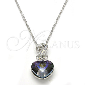 White Gold Filled Necklace — Pendant Necklace Heart Design with Paradise Shine and — main product view — SKU 113496 | Oro Laminado Blanco collar — Pendant Necklace corazón diseño with Paradise Shine and — SKU 113496