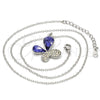 Rhodium Gold Filled Pendant Necklace, Butterfly Design, with Tanzanite and Aurore Boreale Swarovski Crystals, Polished, Rhodium Finish, 04.239.0043.9.18 (01 MM Thickness, 18 Inches Length)