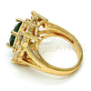 Oro Laminado Multi Stone Ring, Gold Filled Style with Green and White Cubic Zirconia, Polished, Golden Finish, 01.284.0005.08 (Size 8)