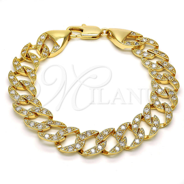 Gold Filled Bracelet — Fancy Bracelet with White Cubic Zirconia Polished 03. — main product view — SKU 113535 | Oro Laminado brazalete — elegante Bracelet with blanco Cubic Zirconia pulido 03. — SKU 113535