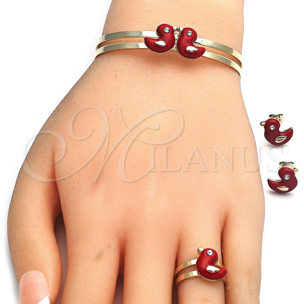 Gold Filled Ring — Earring and Pendant Children Set with White Crystal — alternate product view — SKU 113544 | Oro Laminado anillo — Earring and Pendant Children Set with cristal blanco — SKU 113544