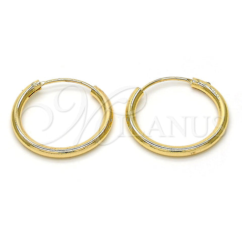 Oro Laminado Small Hoop, Gold Filled Style Polished, Golden Finish, 02.170.0156.20
