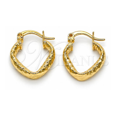 Oro Laminado Small Hoop, Gold Filled Style Diamond Cutting Finish, Golden Finish, 02.170.0157.15