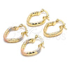 Oro Laminado Small Hoop, Gold Filled Style Diamond Cutting Finish, Golden Finish, 02.170.0157.15