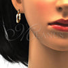 Oro Laminado Small Hoop, Gold Filled Style Diamond Cutting Finish, Golden Finish, 02.170.0158.15