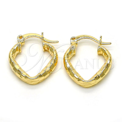 Oro Laminado aretes de aro — Small Hoop Diamond Cutting 02. por Mayoreo, vista principal del producto