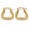 Oro Laminado Small Hoop, Gold Filled Style Diamond Cutting Finish, Golden Finish, 02.170.0160.15