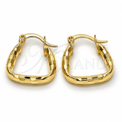 Oro Laminado Small Hoop, Gold Filled Style Diamond Cutting Finish, Golden Finish, 02.170.0161.15