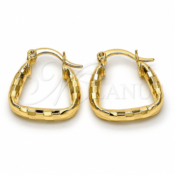 Oro Laminado Small Hoop, Gold Filled Style Diamond Cutting Finish, Golden Finish, 02.170.0161.15