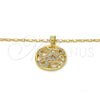Oro Laminado Pendant Necklace, Gold Filled Style Heart Design, with White Micro Pave, Polished, Golden Finish, 04.199.0021.20 (02 MM Thickness, 20 Inches Length)