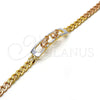 Oro Laminado ID Bracelet, Gold Filled Style Elephant Design, Polished, Tricolor, 03.102.0028.08 (05 MM Thickness, 8 Inches Length)