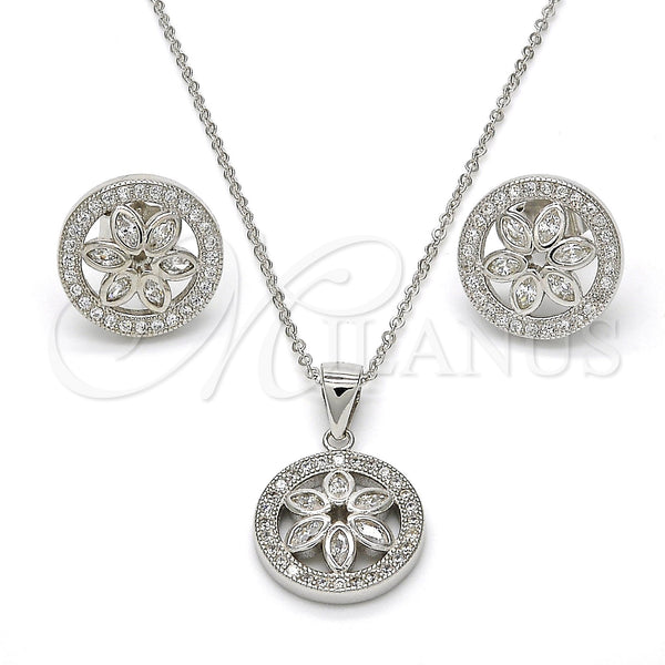 Sterling Silver Ring — Earring and Pendant Adult Set Flower Design with — main product view — SKU 113680 | Plata 925 anillo — Earring and Pendant Adult Set flor diseño with — SKU 113680