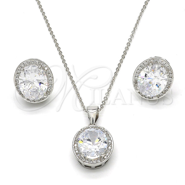 Sterling Silver Ring — Earring and Pendant Adult Set with White Cubic — main product view — SKU 113682 | Plata 925 anillo — Earring and Pendant Adult Set with blanco Cubic — SKU 113682