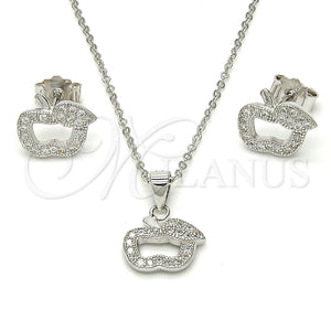 Sterling Silver Ring — Earring and Pendant Adult Set Apple Design with — main product view — SKU 113700 | Plata 925 anillo — Earring and Pendant Adult Set Apple diseño with — SKU 113700