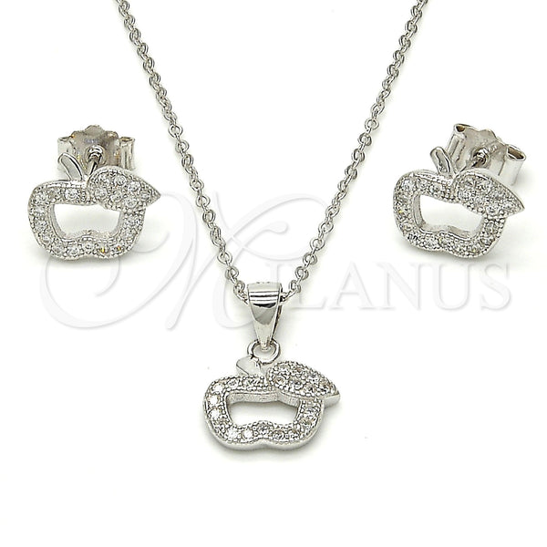 Sterling Silver Ring — Earring and Pendant Adult Set Apple Design with — main product view — SKU 113700 | Plata 925 anillo — Earring and Pendant Adult Set Apple diseño with — SKU 113700