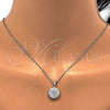 Sterling Silver Earring and Pendant Adult Set, with White Cubic Zirconia, Polished, Rhodium Finish, 10.174.0269