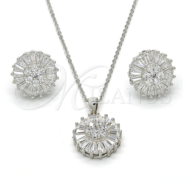 Sterling Silver Ring — Earring and Pendant Adult Set with White Cubic — main product view — SKU 113710 | Plata 925 anillo — Earring and Pendant Adult Set with blanco Cubic — SKU 113710