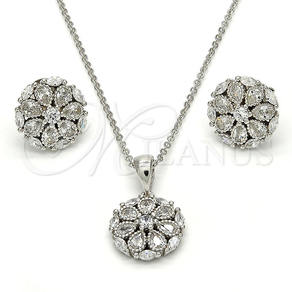 Sterling Silver Ring — Earring and Pendant Adult Set Flower Design with — main product view — SKU 113780 | Plata 925 anillo — Earring and Pendant Adult Set flor diseño with — SKU 113780