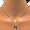 Sterling Silver Earring and Pendant Adult Set, with White Cubic Zirconia, Polished, Rhodium Finish, 10.175.0019