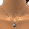 Sterling Silver Earring and Pendant Adult Set, with White Cubic Zirconia, Polished, Rhodium Finish, 10.175.0021