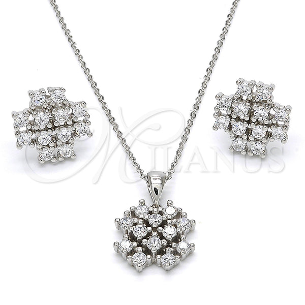 Sterling Silver Ring — Earring and Pendant Adult Set with White Cubic — main product view — SKU 113783 | Plata 925 anillo — Earring and Pendant Adult Set with blanco Cubic — SKU 113783