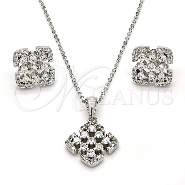 Sterling Silver Ring — Earring and Pendant Adult Set with White Cubic — main product view — SKU 113784 | Plata 925 anillo — Earring and Pendant Adult Set with blanco Cubic — SKU 113784