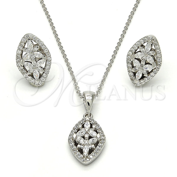 Sterling Silver Ring — Earring and Pendant Adult Set Flower Design with — main product view — SKU 113788 | Plata 925 anillo — Earring and Pendant Adult Set flor diseño with — SKU 113788