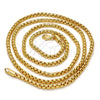 Oro Laminado Basic Necklace, Gold Filled Style Box Design, Polished, Golden Finish, 04.242.0085.30 (03 MM Thickness, 30 Inches Length)