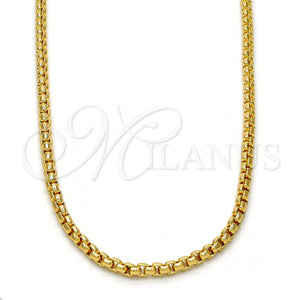Gold Filled Necklace — Basic Necklace Box Design Polished 04. 03 MM — main product view — SKU 113834 | Oro Laminado collar — básico Necklace Box diseño pulido 04. 03 MM — SKU 113834