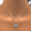 Sterling Silver Earring and Pendant Adult Set, with White Cubic Zirconia and White Micro Pave, Polished, Rhodium Finish, 10.286.0005