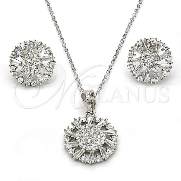 Sterling Silver Ring — Earring and Pendant Adult Set with White Cubic — main product view — SKU 113839 | Plata 925 anillo — Earring and Pendant Adult Set with blanco Cubic — SKU 113839