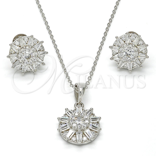 Sterling Silver Ring — Earring and Pendant Adult Set Flower Design with — main product view — SKU 113841 | Plata 925 anillo — Earring and Pendant Adult Set flor diseño with — SKU 113841