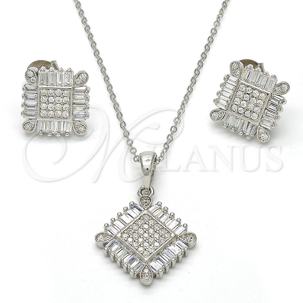 Sterling Silver Ring — Earring and Pendant Adult Set with White Cubic — main product view — SKU 113842 | Plata 925 anillo — Earring and Pendant Adult Set with blanco Cubic — SKU 113842