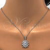 Sterling Silver Earring and Pendant Adult Set, Teardrop Design, with White Cubic Zirconia, Polished, Rhodium Finish, 10.175.0035