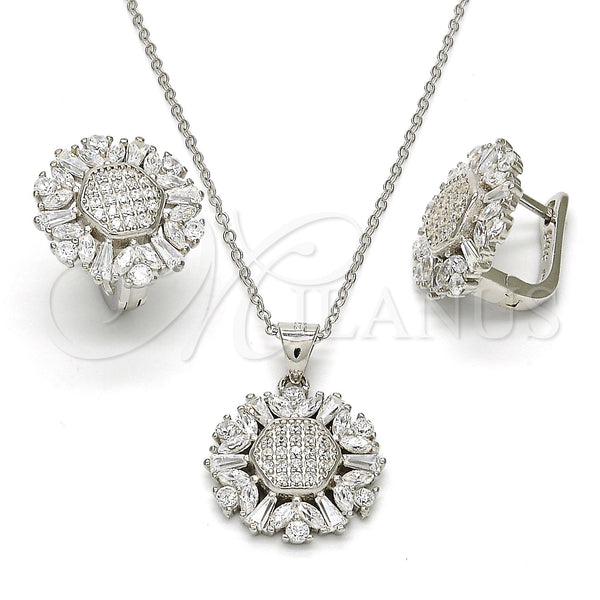 Sterling Silver Ring — Earring and Pendant Adult Set with White Cubic — main product view — SKU 113866 | Plata 925 anillo — Earring and Pendant Adult Set with blanco Cubic — SKU 113866