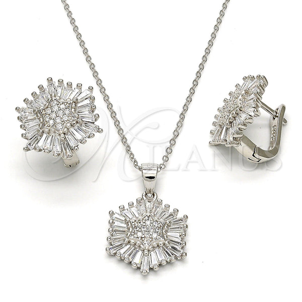 Sterling Silver Ring — Earring and Pendant Adult Set with White Cubic — main product view — SKU 113867 | Plata 925 anillo — Earring and Pendant Adult Set with blanco Cubic — SKU 113867