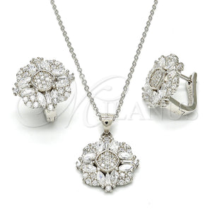 Sterling Silver Ring — Earring and Pendant Adult Set with White Cubic — main product view — SKU 113870 | Plata 925 anillo — Earring and Pendant Adult Set with blanco Cubic — SKU 113870