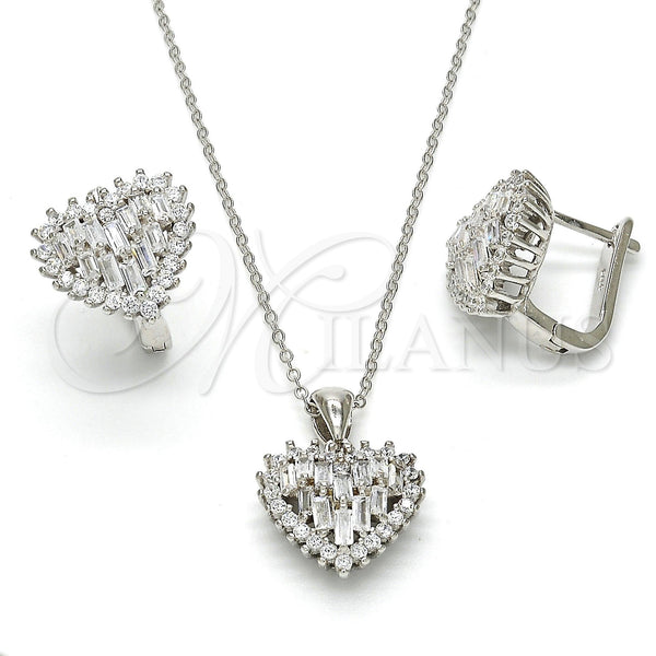 Sterling Silver Ring — Earring and Pendant Adult Set Heart Design with — main product view — SKU 113873 | Plata 925 anillo — Earring and Pendant Adult Set corazón diseño with — SKU 113873