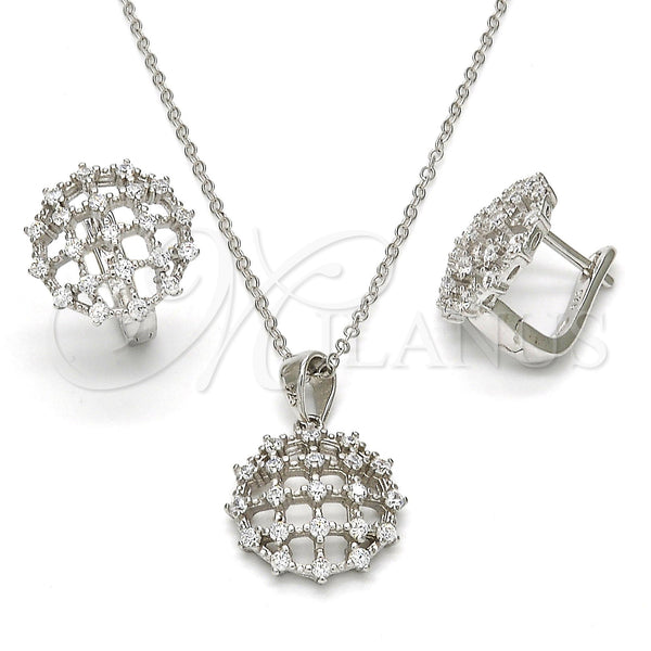 Sterling Silver Ring — Earring and Pendant Adult Set with White Cubic — main product view — SKU 113874 | Plata 925 anillo — Earring and Pendant Adult Set with blanco Cubic — SKU 113874