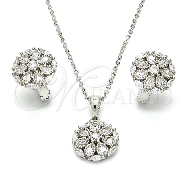 Sterling Silver Ring — Earring and Pendant Adult Set Flower Design with — main product view — SKU 113878 | Plata 925 anillo — Earring and Pendant Adult Set flor diseño with — SKU 113878