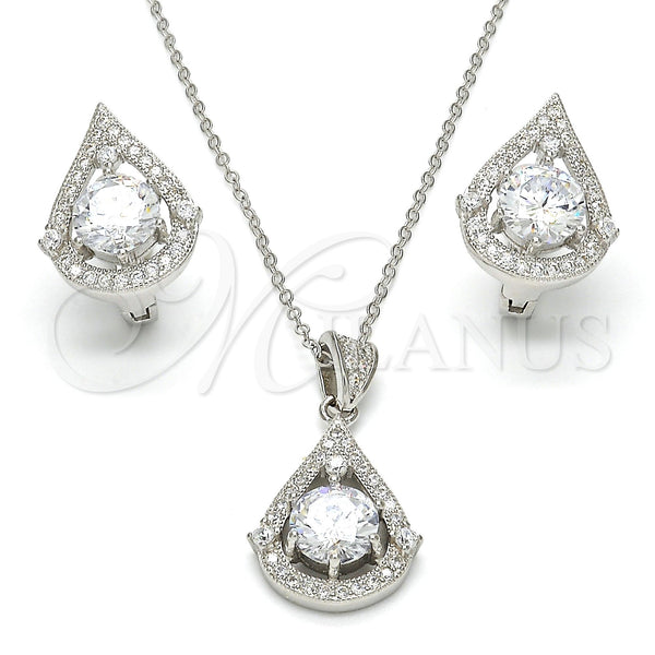 Sterling Silver Ring — Earring and Pendant Adult Set Teardrop Design with — main product view — SKU 113881 | Plata 925 anillo — Earring and Pendant Adult Set Teardrop diseño with — SKU 113881