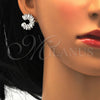 Sterling Silver Earring and Pendant Adult Set, with White Cubic Zirconia, Polished, Rhodium Finish, 10.286.0013