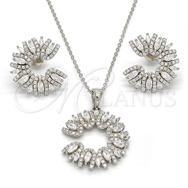 Sterling Silver Ring — Earring and Pendant Adult Set with White Cubic — main product view — SKU 113882 | Plata 925 anillo — Earring and Pendant Adult Set with blanco Cubic — SKU 113882