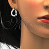 Sterling Silver Earring and Pendant Adult Set, Teardrop Design, with White Cubic Zirconia and White Micro Pave, Polished, Rhodium Finish, 10.286.0014