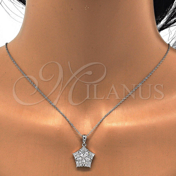 Sterling Silver Ring — Earring and Pendant Adult Set Star and Flower — alternate product view — SKU 113885 | Plata 925 anillo — Earring and Pendant Adult Set estrella and flor — SKU 113885