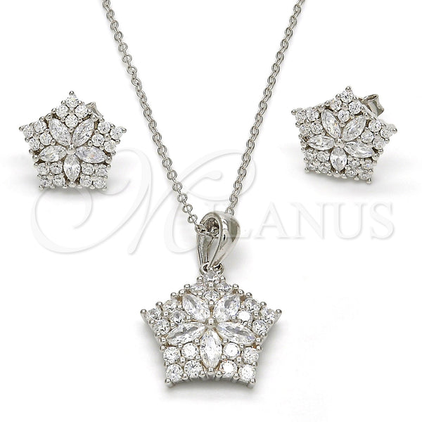 Sterling Silver Ring — Earring and Pendant Adult Set Star and Flower — main product view — SKU 113885 | Plata 925 anillo — Earring and Pendant Adult Set estrella and flor — SKU 113885