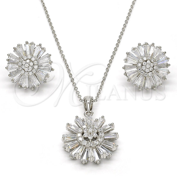 Sterling Silver Ring — Earring and Pendant Adult Set Flower Design with — main product view — SKU 113888 | Plata 925 anillo — Earring and Pendant Adult Set flor diseño with — SKU 113888