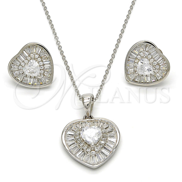 Sterling Silver Ring — Earring and Pendant Adult Set Heart Design with — main product view — SKU 113889 | Plata 925 anillo — Earring and Pendant Adult Set corazón diseño with — SKU 113889