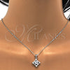 Sterling Silver Earring and Pendant Adult Set, with White Cubic Zirconia, Polished, Rhodium Finish, 10.286.0022
